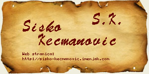 Sisko Kecmanović vizit kartica